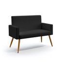 Ver imagem 1 de Poltrona Namoradeira Vega Couro Preto Aradecor