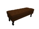 Ver imagem 1 de Recamier Luis Xv Capitonê Retrô 120cm Couro Marrom Pés Madeira Mz Decor