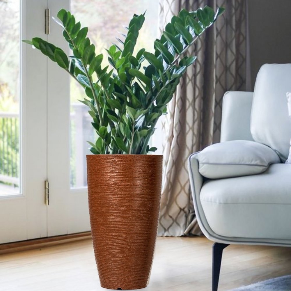 Vaso De Planta Médio Em Polietileno Design De Grafiato 26L | MadeiraMadeira