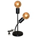 Ver imagem 2 de Abajur Luminária de Mesa 2 Hastes Moderno Ideal para Sala, Quarto na Cor Preto Bivolt 110v/220v