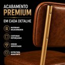 Ver imagem 4 de Banqueta Olivia Alta para Bar e Cozinha Dourado Fosco com Assento Confortável Cor Whisky Encosto Est