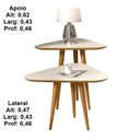 Ver imagem 3 de Kit 2 Mesas Lateral e Apoio 3 Pontas Pés Palito Cor Off White / Freijó - Comprar Moveis em Casa
