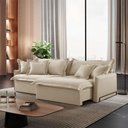 Ver imagem 1 de Sofá Cama Retrátil e Reclinável Leona 270 Cm Braço 15 Cm Meu Sofá Online