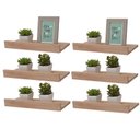 Ver imagem 2 de Kit 6 Prateleiras Porta Quadros 50 X 10cm Carvalho Suporte Invisível