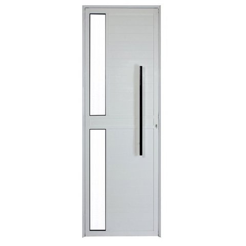Porta Lambril de Alumínio Branco Com Vidro e Puxador CMC Classic - Lado Esquerdo - 2.10(A)x0.90(L)