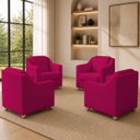 Ver imagem 1 de Kit 4 Poltrona Decorativa para Sala de Espera Mila Recepção Escritório Consultório Corino