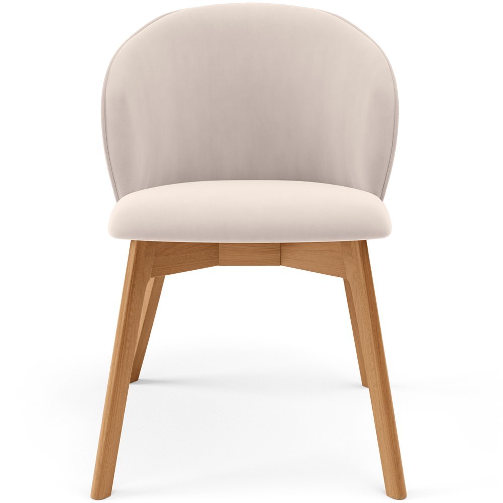 Kit 04 Cadeiras de Jantar e Estar Living Estofada Mia L02 Suede Bege - Lyam Decor - 3