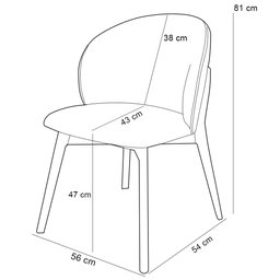 Kit 04 Cadeiras de Jantar e Estar Living Estofada Mia L02 Suede Bege - Lyam Decor - 5