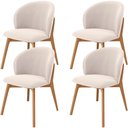 Ver imagem 1 de Kit 04 Cadeiras de Jantar e Estar Living Estofada Mia L02 Suede Bege - Lyam Decor