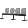 Cadeira Longarina 4 Lugares Recepção Sala de Espera Work F02 Sintético Cinza - Lyam Decor - 4