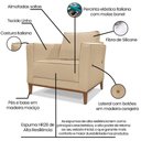 Ver mais imagens de Poltrona Decorativa Balli 1 Lugar Pes Madeira Linho Dourado Ezz Dourado