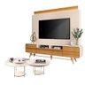 Estante Home Theater Nobre Off White Cinamomo e Kit Mesa de Centro Sky Off White- Hb Móveis - 1