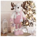 Ver imagem 1 de Boneco Natal Rena Rosa Natalina Perna Ajustável 90cm