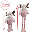 Ver imagem 3 de Boneco Natal Rena Rosa Natalina Perna Ajustável 90cm