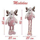 Ver imagem 2 de Boneco Natal Rena Rosa Natalina Perna Ajustável 90cm