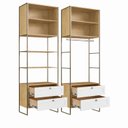 Ver imagem 2 de Módulo Closet Industrial MDF com Metalon e Frentes Provençal Infinity Bege/Savana/Branco