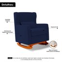 Ver imagem 6 de Poltrona de Amamentação e Descanso Zoe com Base Balanço Suede Azul Marinho - Desk Design