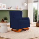 Ver imagem 5 de Poltrona de Amamentação e Descanso Zoe com Base Balanço Suede Azul Marinho - Desk Design