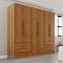 Ver imagem 1 de Guarda-roupa Casal Balder Premium 6 Portas 4 Gavetas Cinamomo - Pnr Móveis