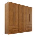 Ver imagem 3 de Guarda-roupa Casal Balder Premium 6 Portas 4 Gavetas Cinamomo - Pnr Móveis