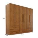 Ver imagem 4 de Guarda-roupa Casal Balder Premium 6 Portas 4 Gavetas Cinamomo - Pnr Móveis