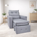 Ver imagem 1 de Poltrona do Papai Retrátil Reclinável Suede Cinza Conforto - Larbelle