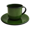 Ver imagem 6 de Kit Bule de Café e Chá com 6 Xícaras e Pires Aço Esmaltado Verde Botânico