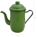 Ver imagem 3 de Kit Bule de Café e Chá com 6 Xícaras e Pires Aço Esmaltado Verde Botânico
