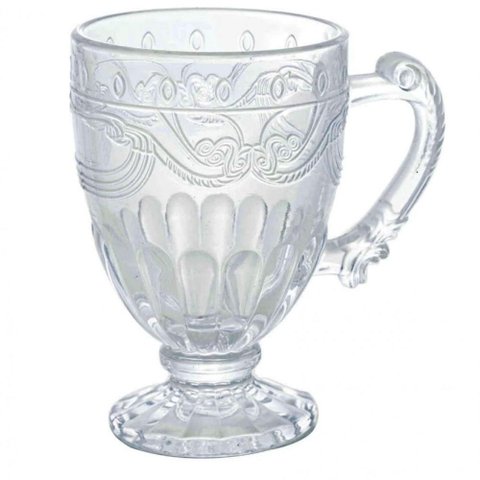 Jogo de 6 Caneca Xícara Cappuccino Cristal Imperial 190 Ml