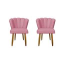 Ver imagem 1 de Kit 02 Cadeiras para Mesa de Jantar Flor Pés Palito - Balaqui Decor Cor:rosa