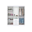 Ver imagem 4 de Guarda Roupa 4 Portas e 3 Gavetas C/ Espelho Briz B24 Branco/rosa - Henn