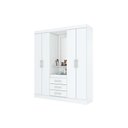 Ver imagem 5 de Guarda Roupa 4 Portas e 3 Gavetas C/ Espelho Briz B24 Branco/rosa - Henn