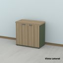 Ver mais imagens de Armário Baixo para Escritório com 2 Portas Pivotantes PE40 Cinza/Sálvia/Noce Marromle