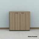 Ver imagem 7 de Armário Baixo para Escritório com 2 Portas Pivotantes PE40 Cinza/Sálvia/Noce Marromle