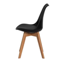 Ver imagem 3 de Kit 2 Cadeiras Saarinen Leda Polipropileno Pretas Base Wood