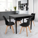 Ver imagem 5 de Kit 2 Cadeiras Saarinen Leda Polipropileno Pretas Base Wood