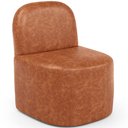Ver mais imagens de Kit Poltrona Decorativa Lumiere com Puff Coliseu W01 Couríssimo Camel - Lyam Decor