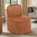 Ver imagem 2 de Kit Poltrona Decorativa Lumiere com Puff Coliseu W01 Couríssimo Camel - Lyam Decor
