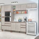 Ver imagem 1 de Cozinha Modulada New 283x214 Cm Balcão Tampo Armário Torre Nicho Forno Mdp Legno - Clicklar