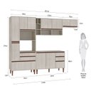 Ver imagem 3 de Cozinha Modulada New 283x214 Cm Balcão Tampo Armário Torre Nicho Forno Mdp Legno - Clicklar