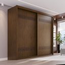 Ver imagem 1 de Guarda-Roupa Casal 2 Portas de Correr 3 Gavetas MDF Pietro Marrom/Âmbar