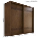 Ver imagem 3 de Guarda-Roupa Casal 2 Portas de Correr 3 Gavetas MDF Pietro Marrom/Âmbar