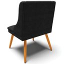 Ver mais imagens de Cadeira Decorativa Sala de Jantar Pés Palito de Madeira Firenze Suede Preto/Natural G19 - Gran Belo