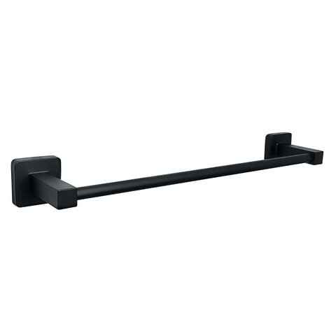 Porta Toalha Reto Quadrado Flvx Hidro Zamak Preto