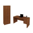 Ver imagem 1 de Escritório com Mesa para Computador e Armário 2 Portas Amendoa - Fdecor