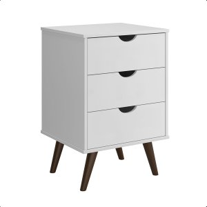 Mesa de Cabeceira Estilo Retrô Grécia Plus Luxo New Decore:branco