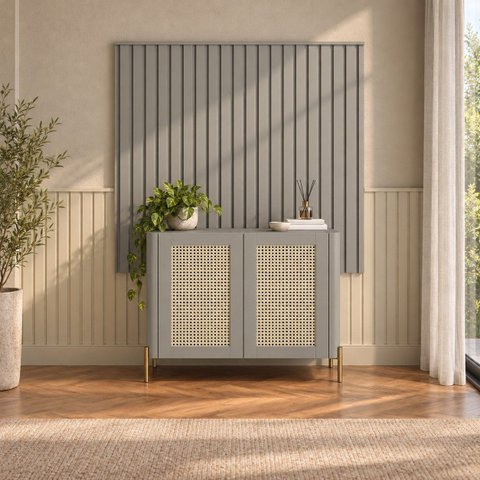 Kit Smart com Buffet Bend Sextavado Principal Incolar Grigio Metal Dourado