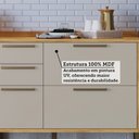 Ver imagem 5 de Armário de Cozinha com Balcão e Tampo 12 Portas 4 Gavetas Pérola 100% Mdf Vidro Reflecta Amêndoa/off