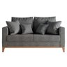 Sofá 2 Lugares Beny Base de Madeira Linho Cotton Cinza Rr - 1
