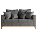 Ver imagem 1 de Sofá 2 Lugares Beny Base de Madeira Linho Cotton Cinza Rr